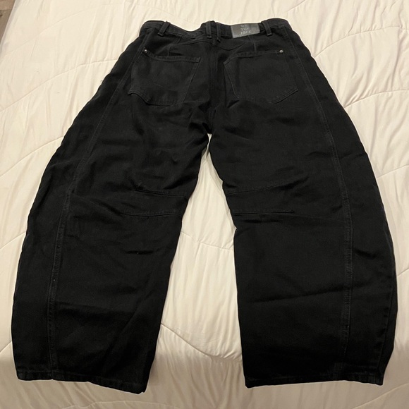 Free People black good luck barrel jeans - Picture 3 of 8